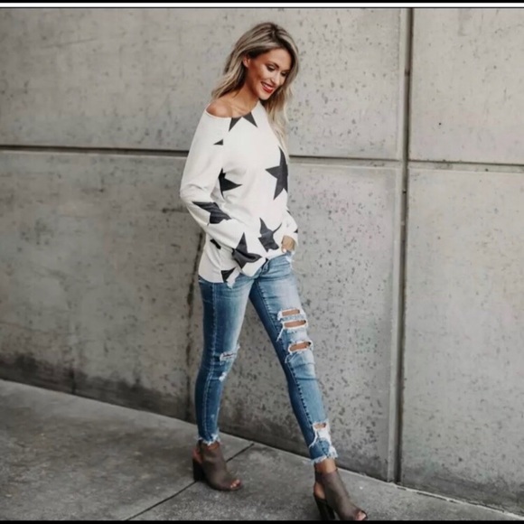 🆕🆒Gorgeous woman pullover,Star pullover top - Picture 3 of 5